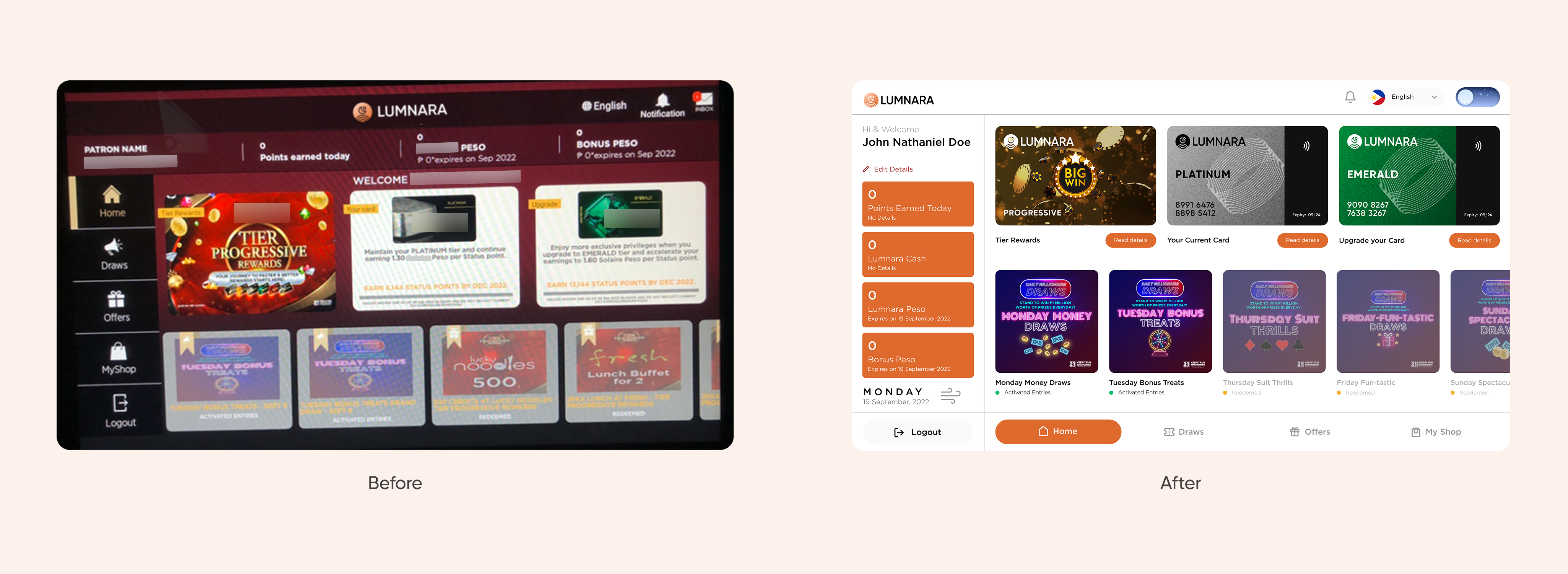 Lumnara Results Before and After Image 1 - Kiosk