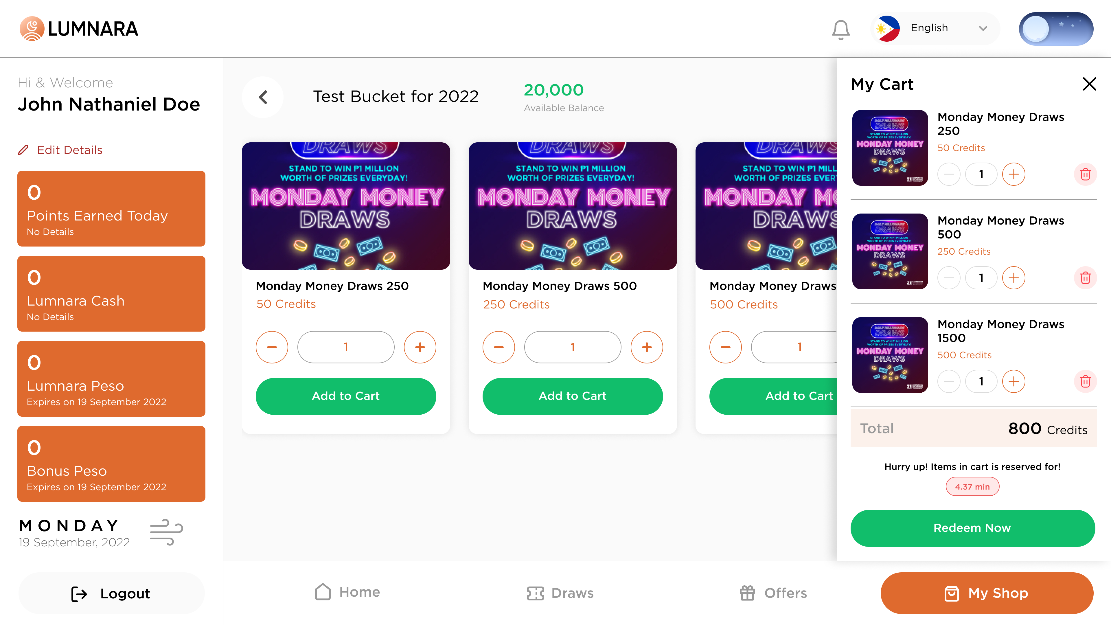 Kiosk Light Theme My Shop - My Cart Screen