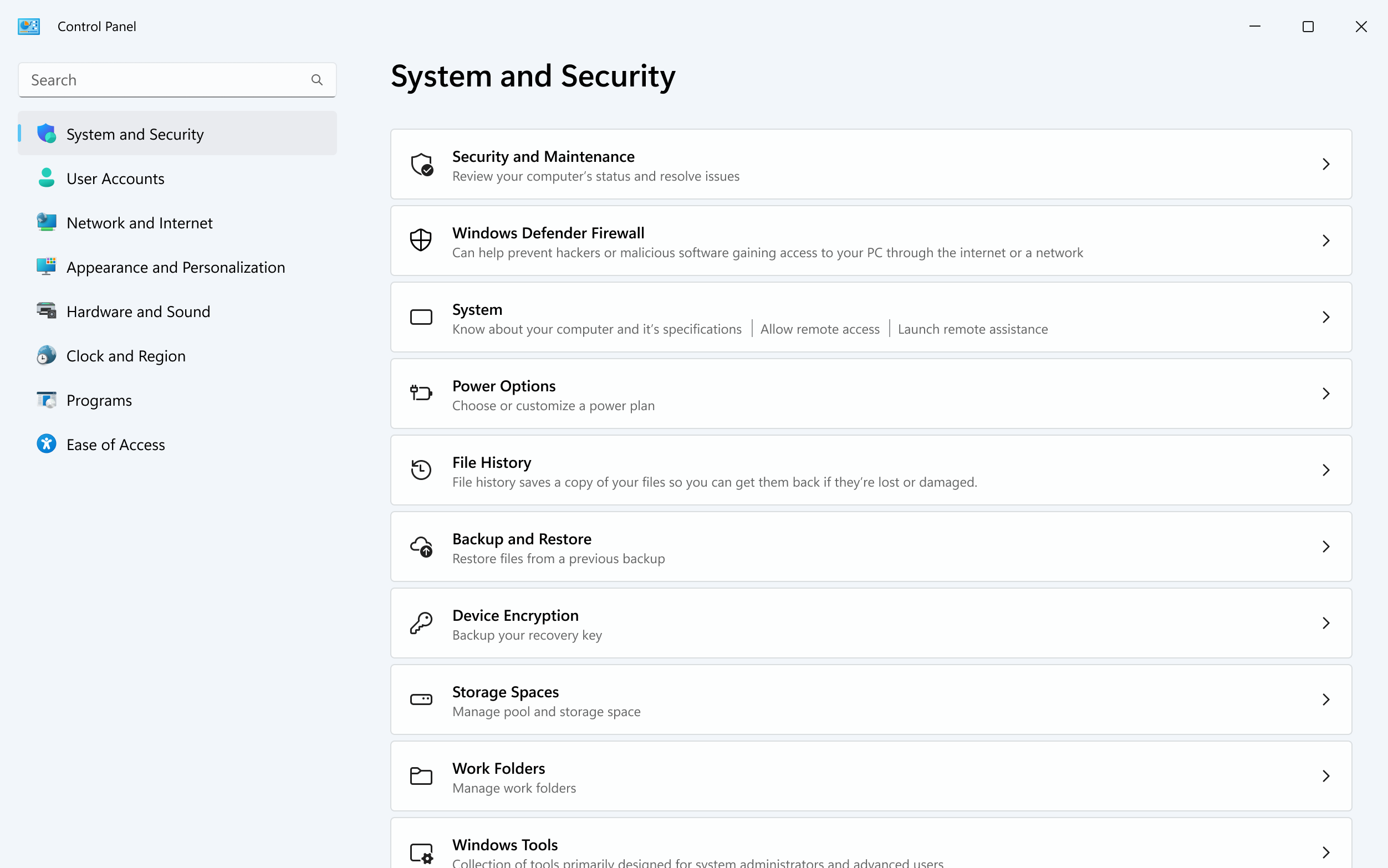 Microsoft UI changes for Control panel