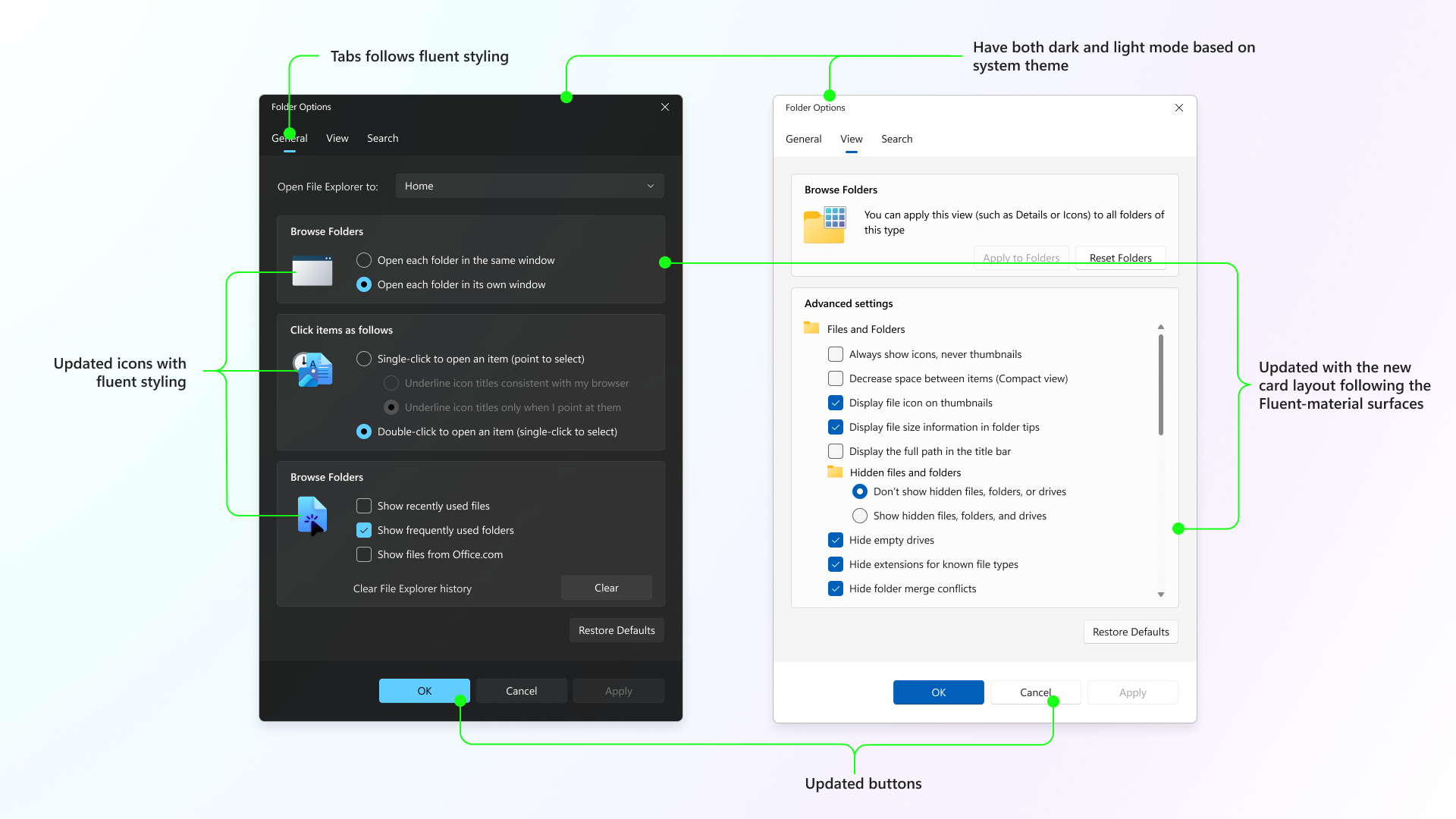 Inconsistencies in Windows dialogs