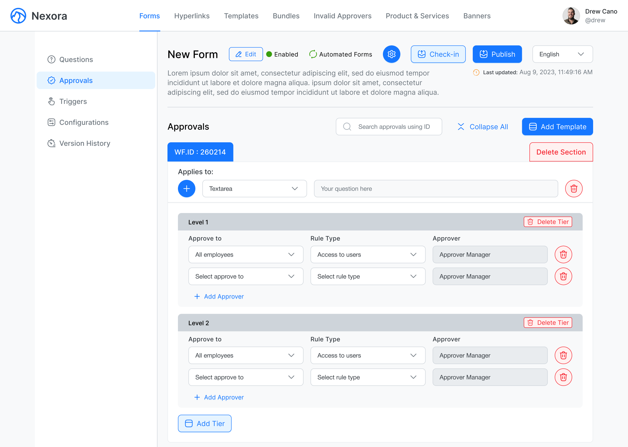 Nexora Forms Approvals UI