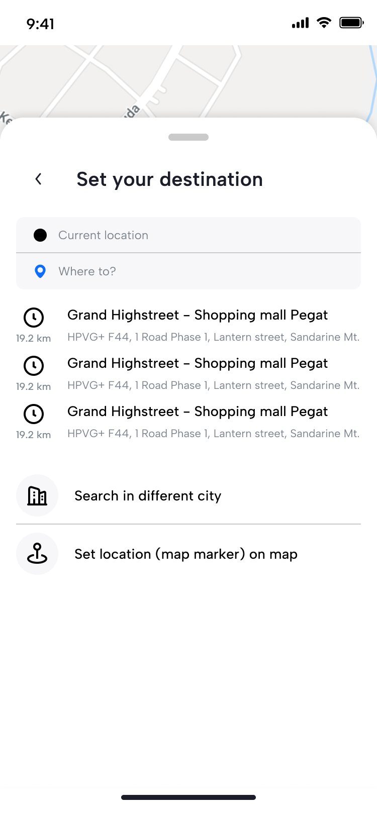 Travenap Search Destination UI