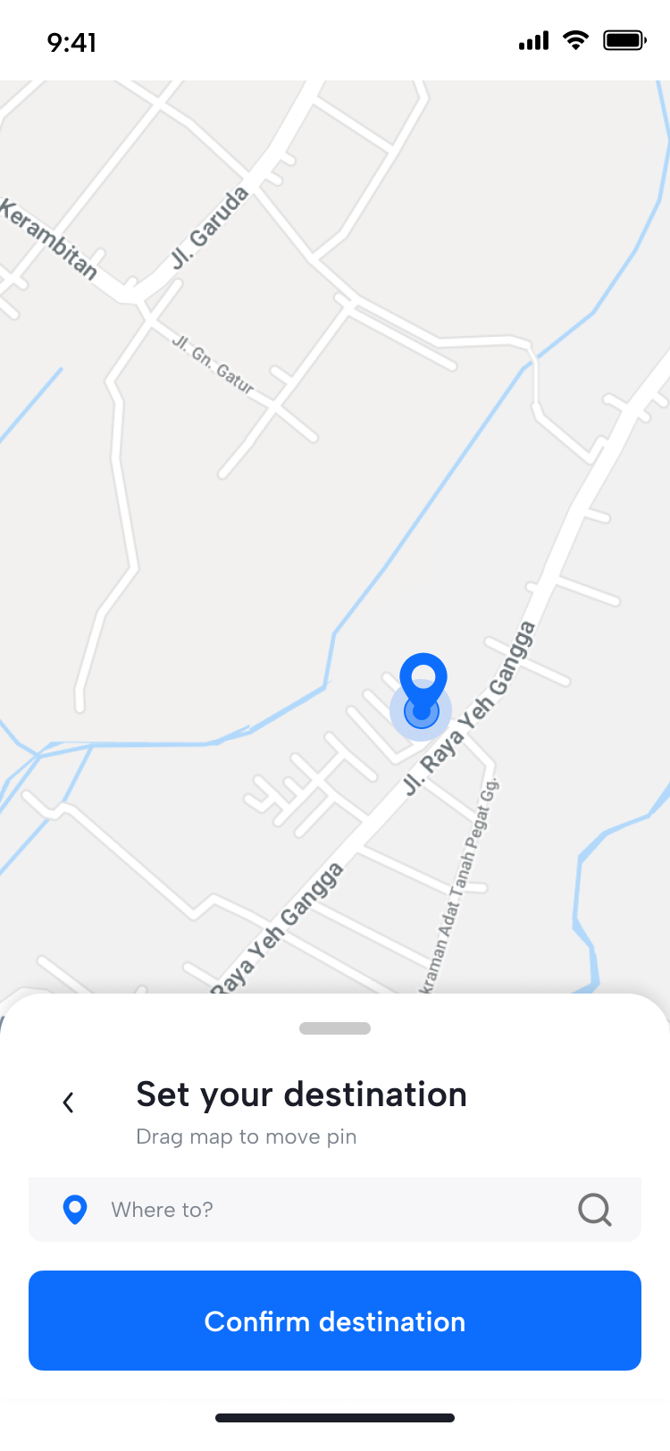 Travenap Set Destination Using Map Marker UI