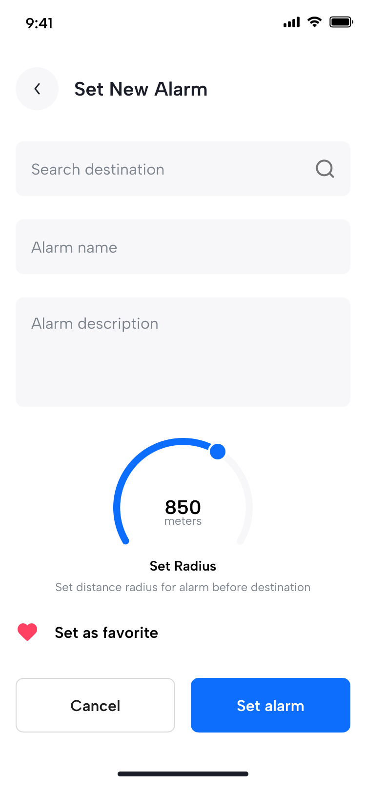 Travenap Set New Alarm UI