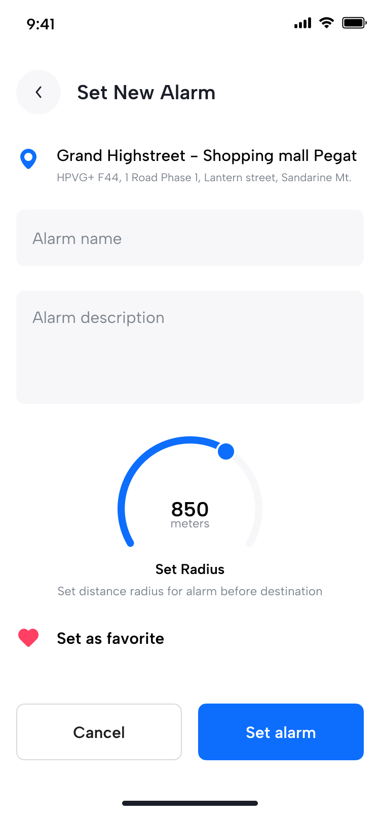 Travenap Location Already Set UI
