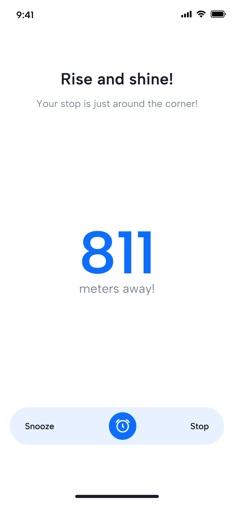 Travenap Alarm Alert ringing UI